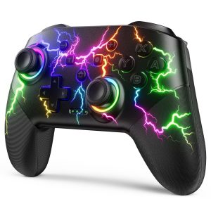 VOYEE Wireless Pro Controller for Switch/Lite/OLED & PC, RGB Programmable Gamepad